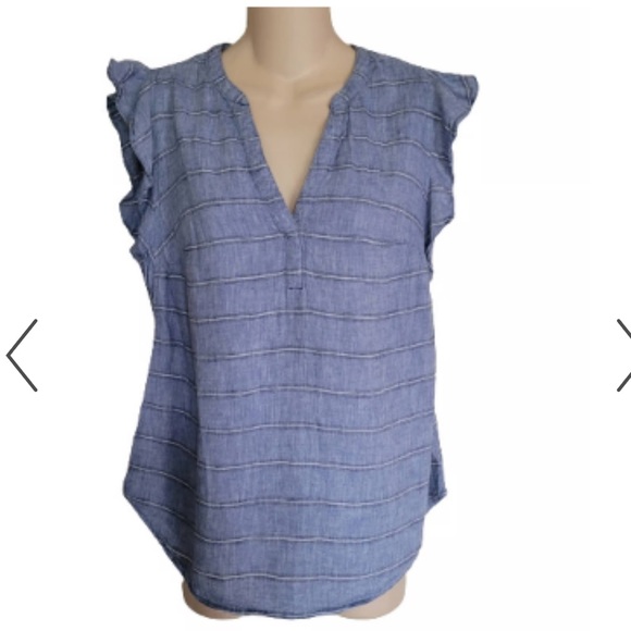 Old Navy Linen Blend Flutter Sleeve Top - Picture 3 of 10